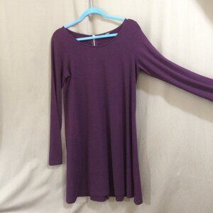 Express Dress Knit Long Sleeve Exposed Zipper Stretch Cotton Blend Size L